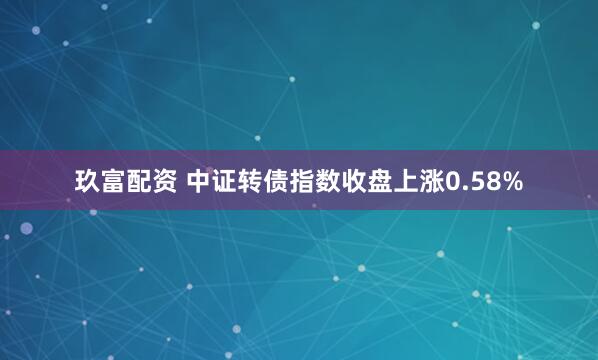 玖富配资 中证转债指数收盘上涨0.58%