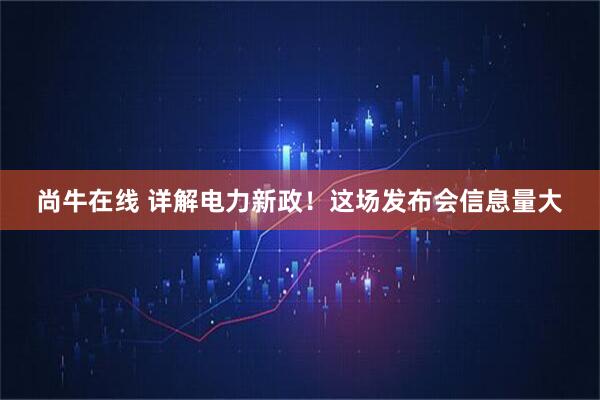 尚牛在线 详解电力新政！这场发布会信息量大